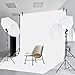 SLOW DOLPHIN 10 x 8.5 ft Photography Photo Video Studio Background Stand Support Kit with Muslin Backdrop (White Black), 5500K 85W LED Blub, Umbrella Lighting Kit for Studio, Portrait, Video Shooting