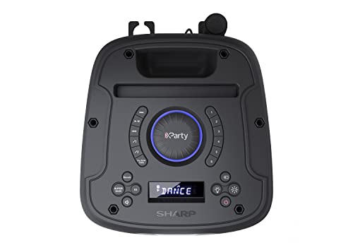 SHARP PS-949 Xparty Street Enceinte Bluetooth Portable, IPX4 résistante aux éclaboussures avec Effets Lumineux, 132 W, Effets DJ et Microphone Inclus.