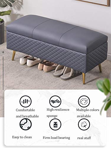 Tabouret de rangement salon multi-usage avec repose-pieds et banquette de lit - 5