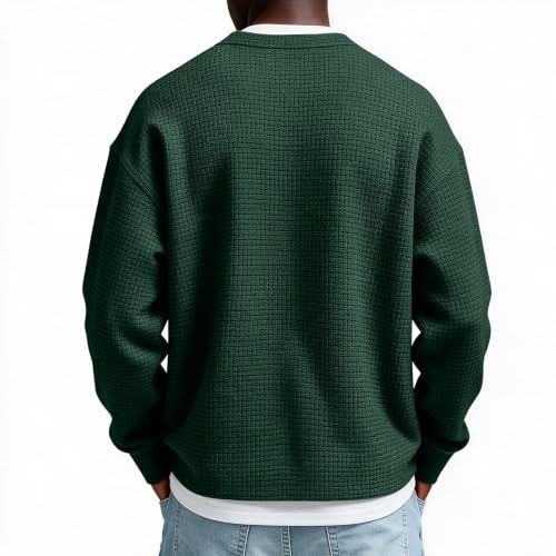 Waffle Shirts for Men Long Sleeve Quarter Zip Fall Y2k Casual Layered Shirt - image 3