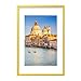 wyooxoo Cadre d'affiche 61 x 91,4 cm en bois massif jaune Cadres photo pour afficher des images 50,8 x 76,2 cm avec passe-partout ou 61 x 91,4 cm sans passe-partout Cadre coloré pour montage mural