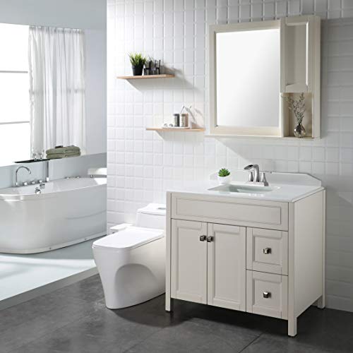 PARLOS 2 Handles Waterfall Bathroom Faucet with Pop-up Drain and Faucet Supply Lines, Brushed Nickel, Doris 14068