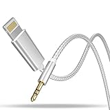 HUIRID 3.5MM Aux Cable Compatible with Phone X Car AUX Cable to 3.5mm Aux Adapter Cord Compatible for Phone XS/XS Max/X/8/8 Plus/7/7Plus Pod Pad,Headphone,Stereo,Speaker (Silver)