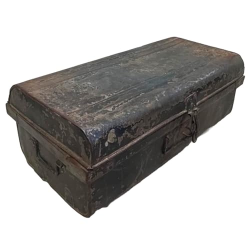 WANDERLUST DECO Maleta de Metal Acabado Artesanal marrón 67x37x25h cm