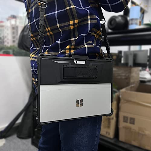 Hzmeris Rugged Case For Surface Pro 8 Microsoft Cover Funda De Tableta Lightweight Shockproof Case Pen Holder 13 Inch Sleeve Tablet Shell 2021 Release Black #TOP4