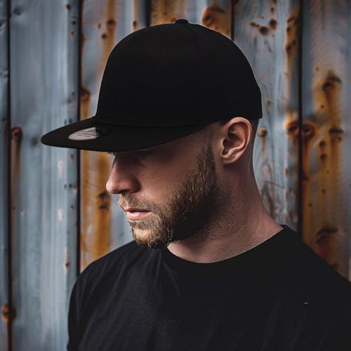 Image of ZH Plain Flat Brim Snapback Baseball Caps Adjustable Blank Baseball Caps Wholesale 12 Pack