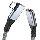 NUEVO cable de extensión USB4 en ángulo recto: diseño innovador de 90 grados L, protege el enchufe y prolonga la vida útil del cable al reducir las tensiones del uso diario. Funciona perfectamente para dispositivos USB C/USB-C, USB 4/USB4, Thunderbolt 4 y Thunderbolt 3, como estación de acoplamiento Thunderbolt 3 y 4, cable Thunderbolt 3 y 4, monitor Thunderbolt 3, computadora portátil Thunderbolt, iPad Pro 2021, Mac Mini M1 SSD externo eGpu Dell y más.