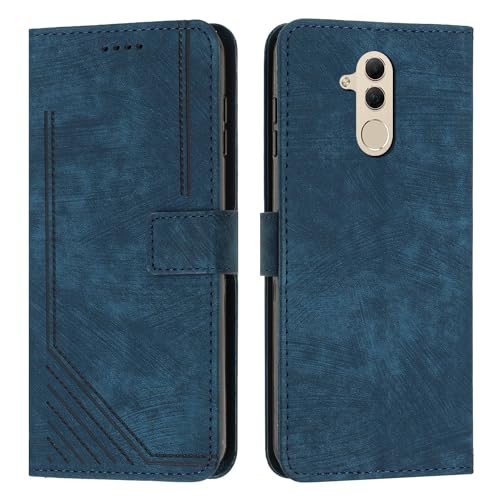 Rangement Huawei Mate 20 Lite étui portefeuille bleu tout-en-un pour carte et mobile