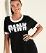 Victoria's Secret Women's Pink Short Sleeve Oversized Logo T-Shirt, Black Script, XS