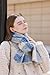 Wander Agio Warm Fashion Scarf Long Shawl Large Thick Blanket Winter Wraps Scarves for Women Faux Cashmere Plaid Sky Blue 8