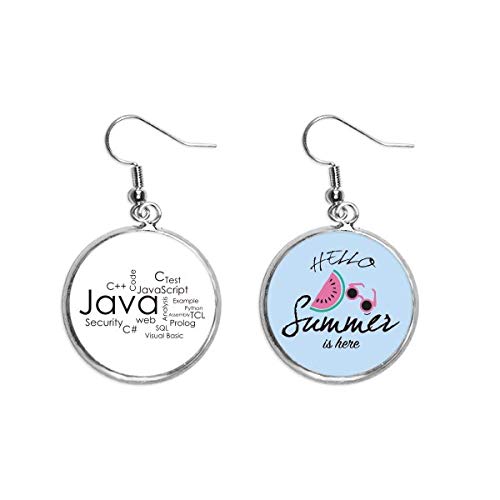 Pendientes de sandía para lóbulo con diseño de programador Java ideales en verano 1