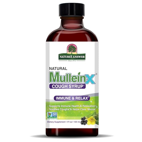 Nature's Answer Mullein-X Immune & Relax Cough Syrup | 4 Fluid Ounces | Supports Immune & Relaxation | Soothes Cough & Clears Mucus | Non GMO Gluten Free