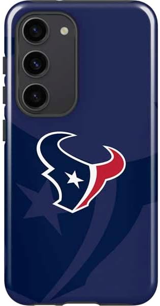 Skinit Pro Phone Case Compatible with Galaxy S23 - Officially Licensed NFL Houston Texans Black & White Design