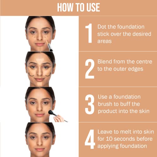 Image of NY Bae Almond Oil Infused Foundation, Concealer, Contour, Color Corrector Stick For Wheatish Skin - Runway Range - Backstage Fun in Warm Beige 07