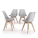 Mobili Fiver, Sedie in Stile Nordico Greta, Set da 4, Grigio, Polipropilene - Multistrato di Faggio, Disponibile in Vari Colori