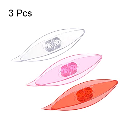 Image of HARFINGTON 3pcs Tatting Shuttles 77x21x11mm Colorful Plastic Shuttles for Lace-Making DIY Hand Craft Tool Knitting Arts Supplies Pink Red Transparent
