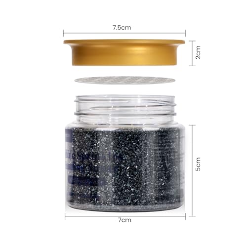 Dazzjoy Edible Black Sprinkles, Sanding Sugar Rim Crystals, 150g, Black Sugar Sprinkles for Cake Decorating, Cocktail, Cookie, Cupcake Toppers Decoration, Holiday Supplies