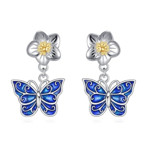 Boucles d'oreilles papillon en argent au quotidien pour amoureuse de nature
