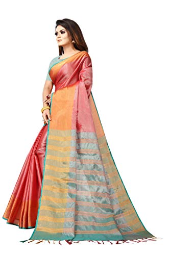 Image of OM SAI LATEST CREATION Soft Cotton & Silk Saree For Women Banarasi Saree Under 399 2021 Beautiful For Women saree