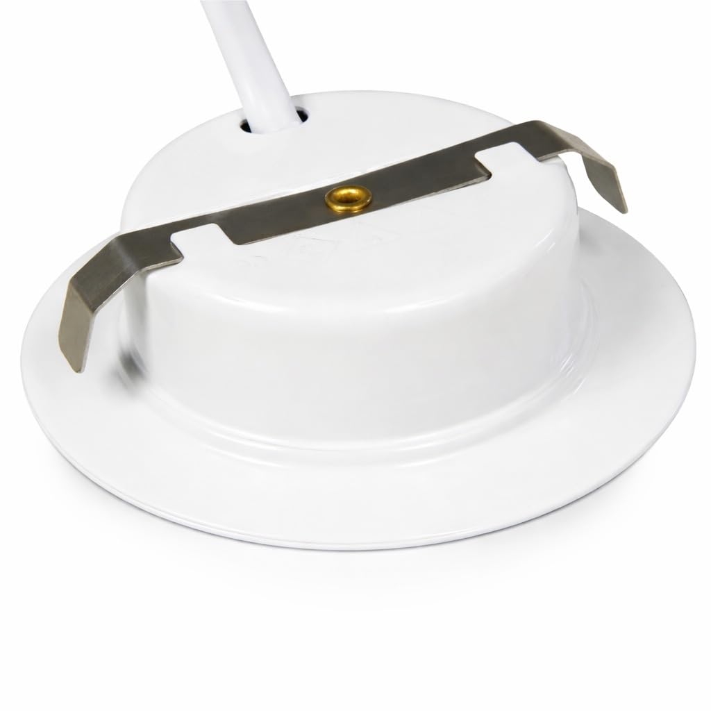 5er Set IP44 LED Möbel-Einbauleuchten 12V flach 2,4W, 200lm, Weiß, inkl. Trafo, 230V Kabel, Netzstecker, AMP Verteiler, Bohrloch 54-60mm, Neutralweiß 4000K – Ideal für Bad, Küche, Wohnzimmer, Schränke