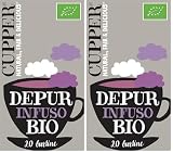 CUPPER Depur Infuso Biologico con Ibisco, Ortica e Liquirizia, Tisana Depurativa con Ingredienti Naturali, Gusto Rinfrescante, Filtri 100% Biodegradabili, Confezione da 40 Bustine