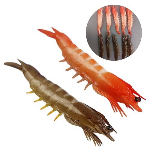 DLOULP Artificial Prawns Realistic Fake Shrimps Model Fake Cooked Shrimps Fake Food Shrimps Figure for Kitchen Home Decorations