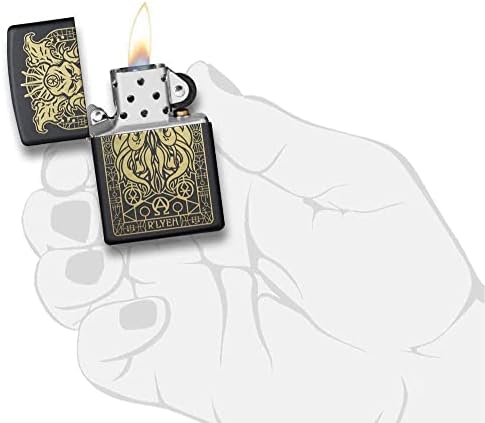 Zippo Monster Design Black Matte Pocket Lighter