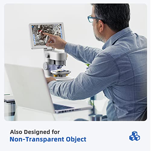 Tomlov Dm301 Biological Kids Microscope 1200X With 9'' Ips Touchscreen, Meaure And Edit, 1080P Triple Camera, Slides Set, Stem Digital Microscope For Home Education, Windows Mac Compatible #TOP7