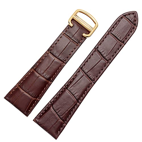 Bracelet montre cuir véritable 25mm avec fixations robustes pour mécanismes hommes