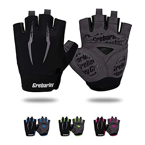 Grebarley Cycling Gloves for Men Women Bike Gloves MTB Gloves Mountain Bike Gloves Anti-slip Shock-absorbing Breathable Half Finger Bicycle Biking Gloves Unisex Cover