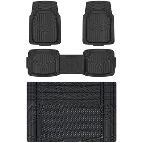 Amazon Basics Rubber Floor Mats Set with Cargo Liner Cover