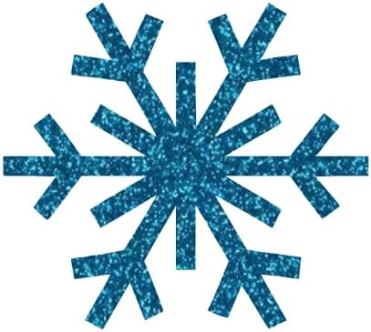 Snowflake Iron On Decal, Winter Holiday Clothing, DIY Crafts and Decoration Vinyl Applique, Pick Size Color (Blue Glitter)
