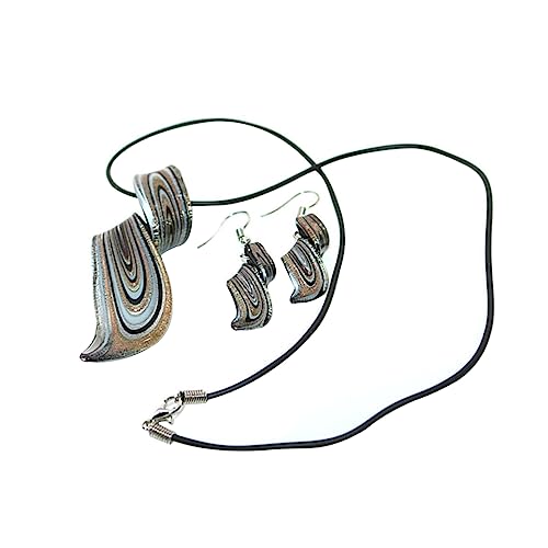 Collar de Plata para Mujer Negro antioxidante con pendientes ligeros de joyería fina 1