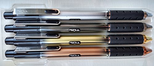 Limited Edition TUL Retractable Gel Pens 0.7mm Medium Point, Black 4/pk (various barrel colors)