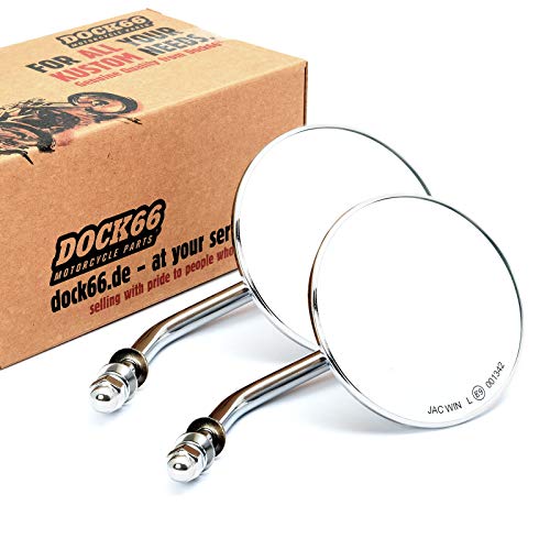 1 paire de rétroviseurs ronds 10 cm chromés rétroviseur additionnel avec homologation E pour Harley-Davidson®