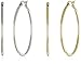 Set of 2 Stainless Steel and 18k Gold Plated Hoop Earrings, 35mm