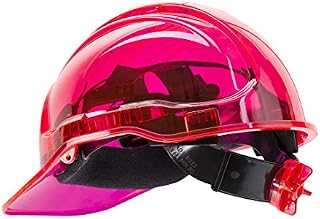 Portwest PV64 Peak View Protective Hivis Translucent Ratchet Work Hard Hat ANSI, Pink