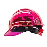 Portwest pv64pir serie PV64 pico vista trinquete translúcido duro sombrero casco, Regular, color rosa