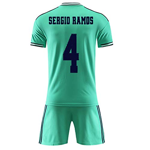 Stagione 19-20 Seconda Divisa da Calcio Kit Uniformi per Maglie Hazard e Sergio Ramos n. 7, Abbigliamento Sportivo Modric e Marcelo, Abiti Estivi Classici Top + Pantaloncini 1 Set per Bambini Ragazzi