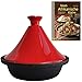 Produktbild MARRAKESCH Tajine Topf Inklusive Kochbuch - Nordafrikanische Küche - zum Kochen 2L für 4-6 Personen Gusseisen Tagine Layla für Induktion geeignet