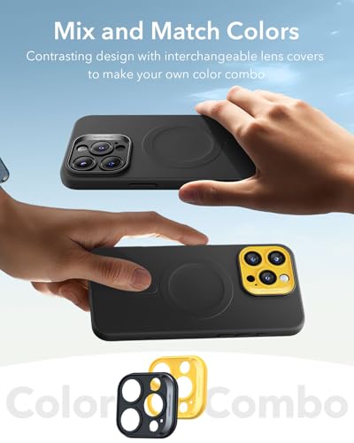 Image of ESR for iPhone16 Pro Case with MagSafe, Supports Magnetic Charging, Smooth & Slim Silicone Case, TPU, Shockproof, Full Screen and Camera Protection, Soft Microfiber Lining,Black