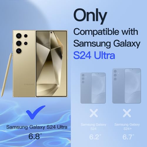 Image of JETech Privacy Screen Protector Guard for Samsung Galaxy S24 Ultra 5G with Camera Lens Protector, Anti-Spy Flexible TPU Film, Fingerprint Unlock Compatible, 2-Pack Each