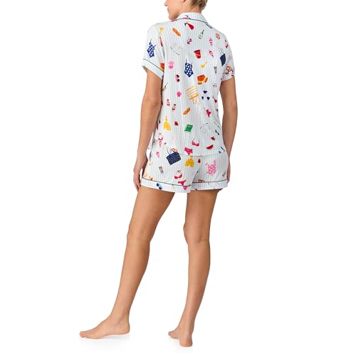 Image of kate spade new york Short Sleeve Knit Shorty Pj Set