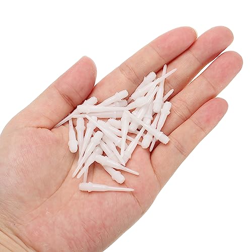 PATIKIL Plastic Dart Tips, 50 Pack 2BA Thread Soft Dart Tips Plastic Tip Soft Tip Dart Accessories, White