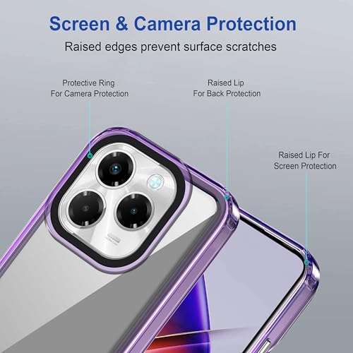Image of Zapcase Back Case Cover for Infinix Note 40X 5G | Compatible for Infinix Note 40X 5G Back Cover | Case Cover with Camera Protection | (TPU + PC | Translucent Purple)