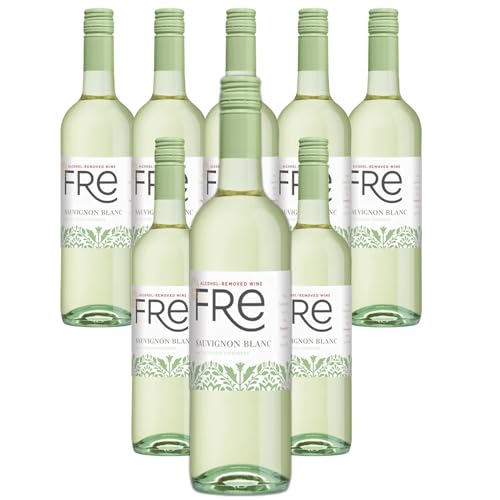 Sutter Home Fre Sauvignon Blanc Non-Alcoholic Wine, Experience Bundle with Phone Grip, Seasonal Wine Pairings & Recipes, 750ML, 8-PACK