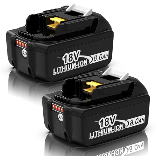 Image of TooBAAS 2-Pack BL1860B Replacement for Makita 18V Battery 8.0Ah, Compatible with Makita 18 Volt LXT Lithium ion Batteries BL1815 BL1820 BL1820B BL1830B BL1840B LXT® Power Tools