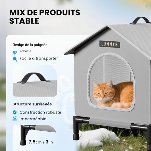Niche pour chats extérieure grotte imperméable hiver cabane chiots jardin - 4