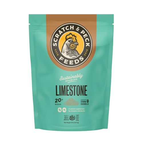 Scratch And Peck Feeds 9320-08 You Are What Your Animals Eat Cluckin' Good Limestone - All-Natural Calcium Supplement For Increase Eggshell Strength Laying Chickens cover