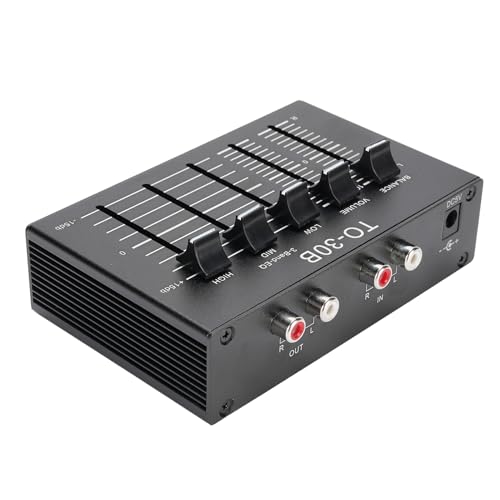 Preamplificador Fono con Ecualizador de 3 Bandas, Control de Frecuencia, Rango Dinámico Amplio, Adaptador de 5 V, Diseño Compacto miniatura 2